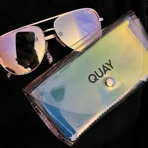 Quay Australia Silver Gradient Aviator Sunglasses